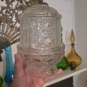 Indiana Glass Bars And Stars Fairy Lamp